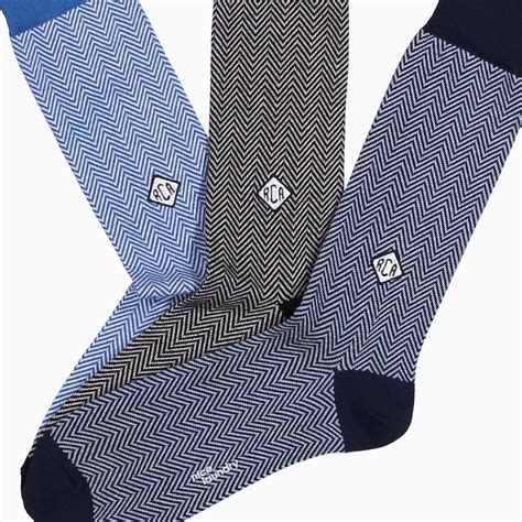 monogram good quality socks men's.